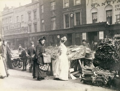 Straßenhändler in London, The New Cut, 1893 von Paul Martin